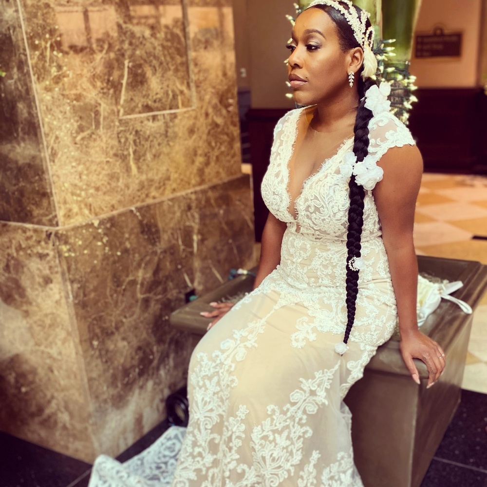 Calla Blanche Mermaid Wedding Dress Size 14